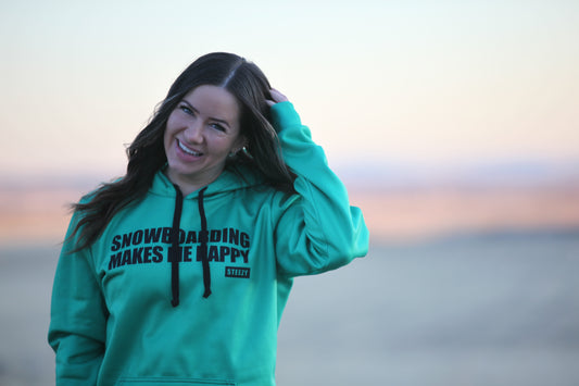 snowboarding makes me happy hoodie steezy