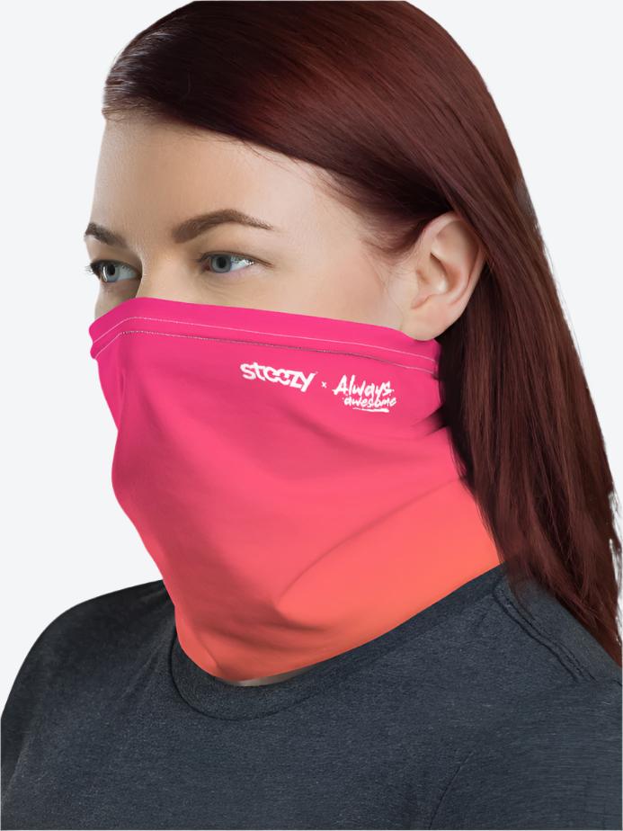 Neon Pink Fade Always Awesome Neck Gaiter - STEEZY Clothing