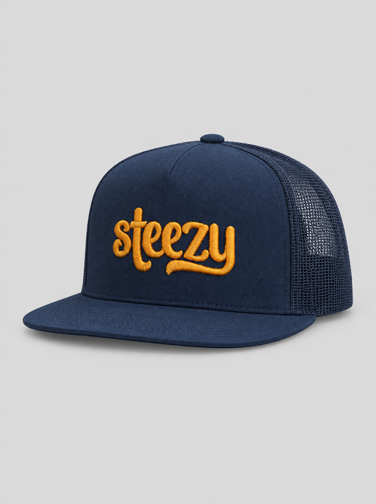 Steezy Groovy Trucker Hat (Gold/Navy)