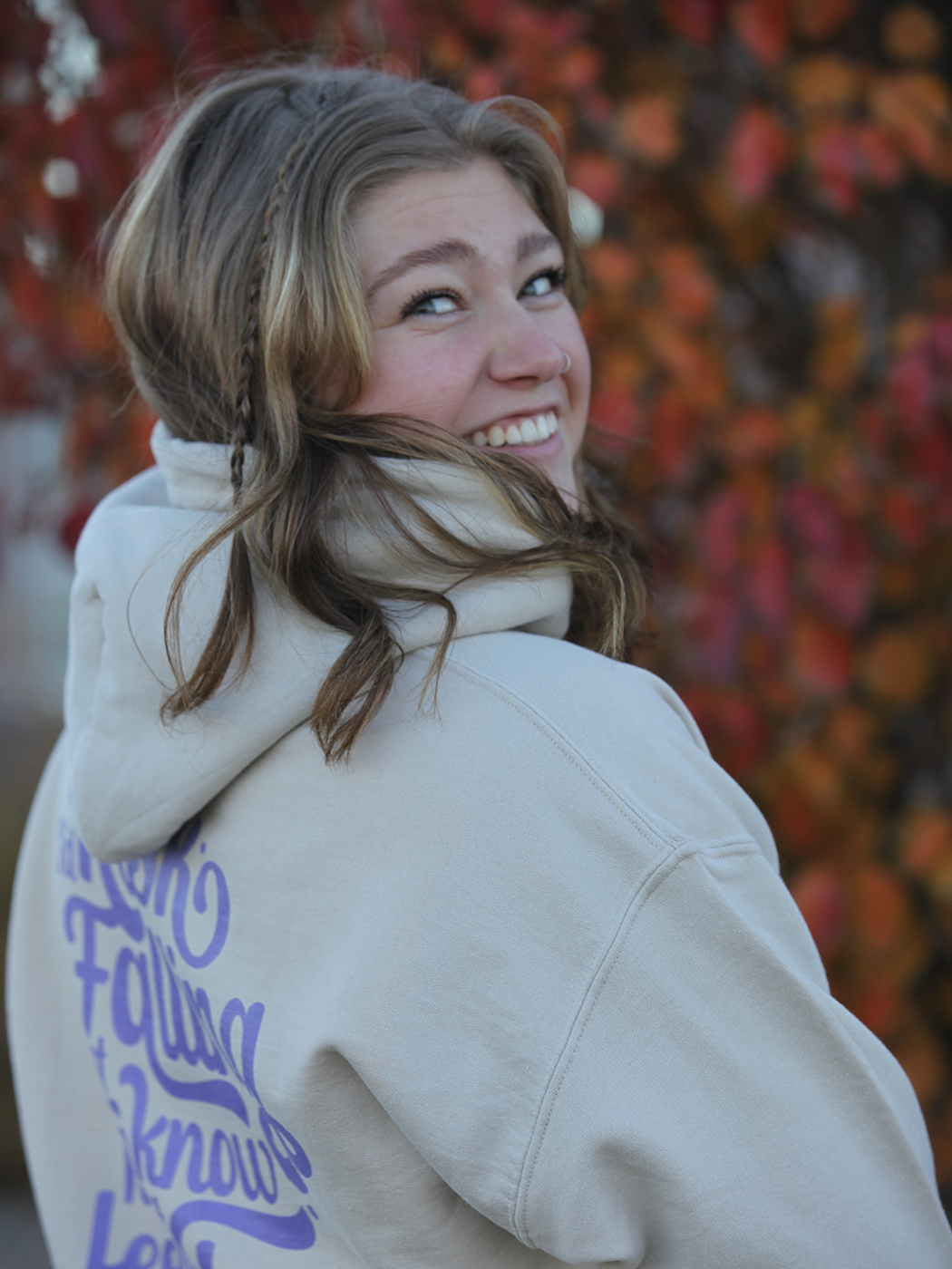 Risk Falling Hoodie (Sand/Purple) - STEEZY Clothing