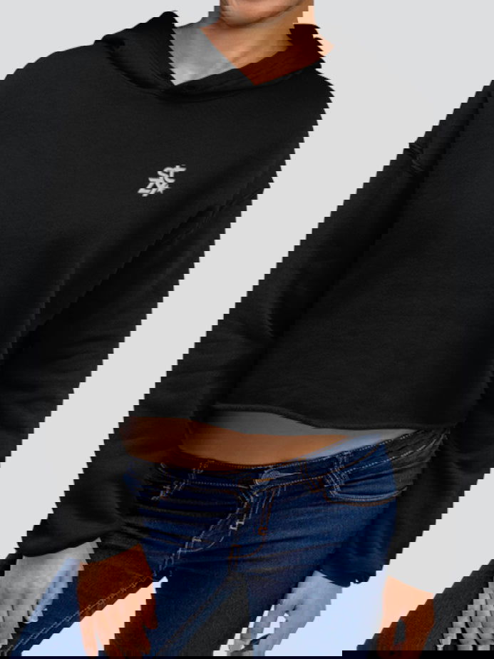 STZY Star Embroidered Crop Hoodie - STEEZY Clothing