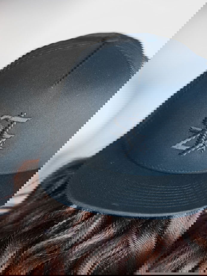 STZY Star Trucker Hat (Black/Black) - STEEZY Clothing