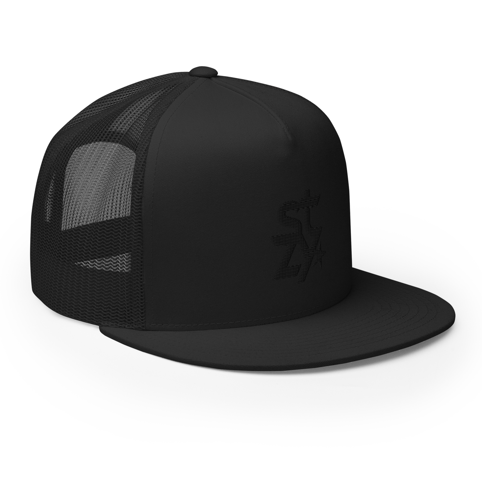 STZY Star Trucker Hat (Black/Black) - STEEZY Clothing