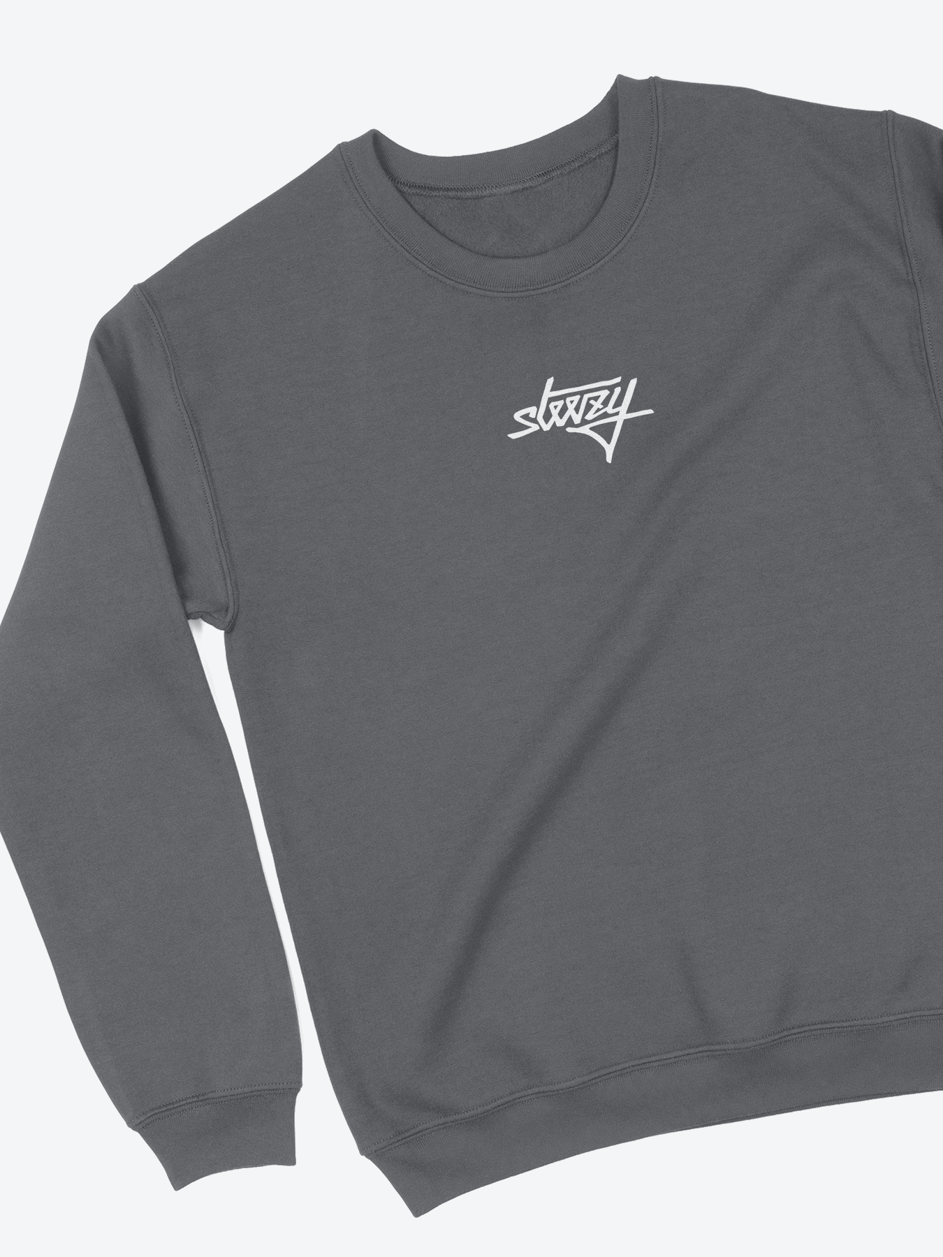 Steezy Script Center Embroidered Sweatshirt - STEEZY Clothing