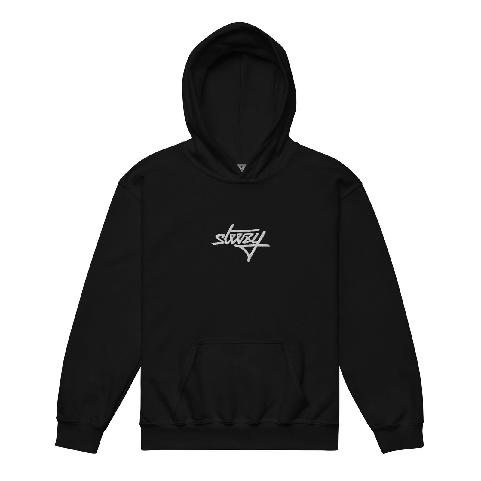 Steezy Script Center Embroidered Youth Hoodie - STEEZY Clothing