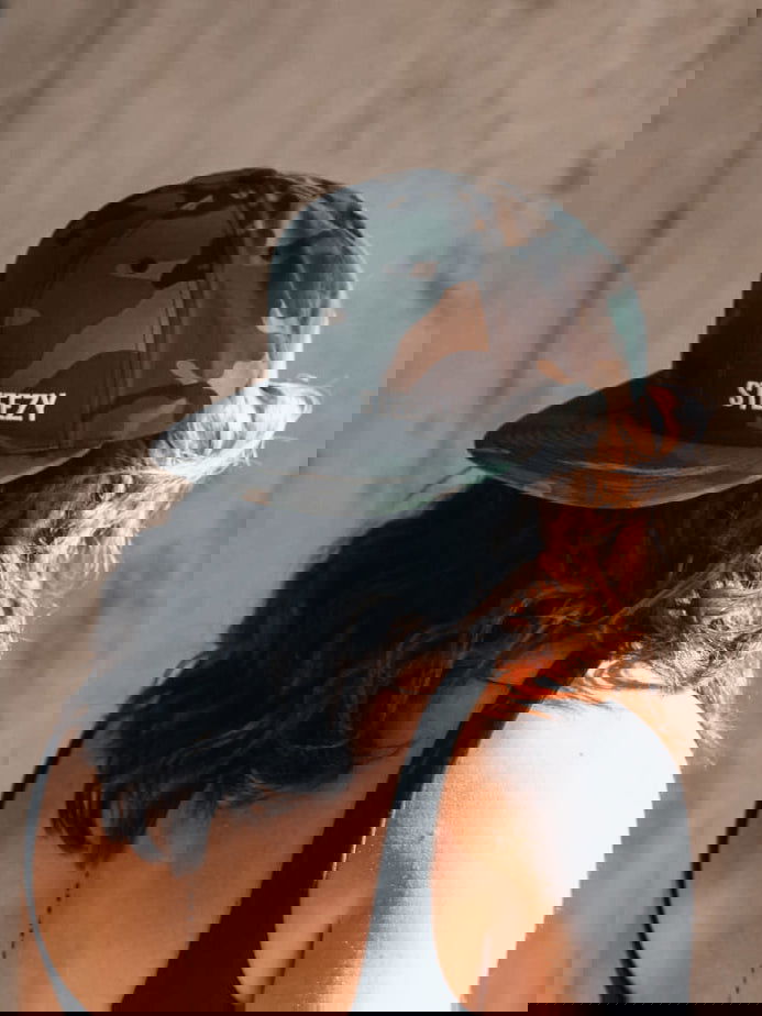 Steezy Small Text Snapback Hat (White/Camo) - STEEZY Clothing