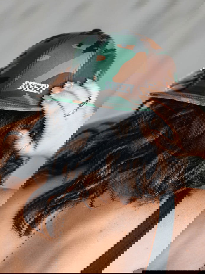 Steezy Small Text Snapback Hat (White/Camo) - STEEZY Clothing