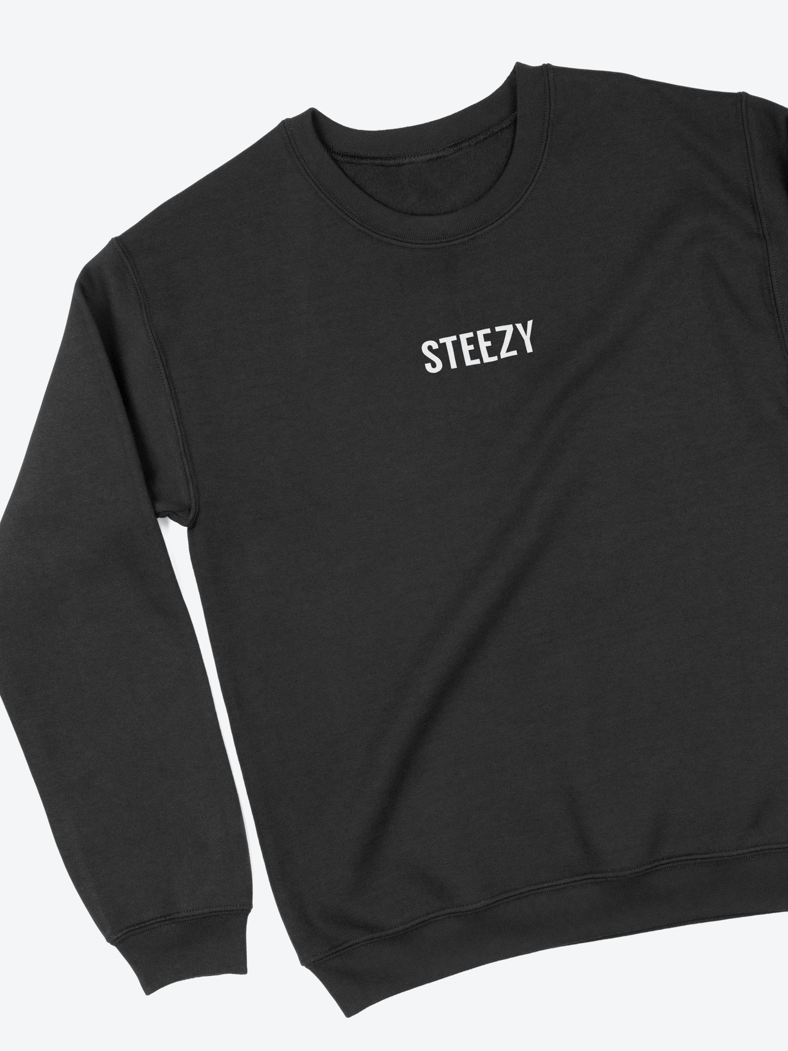 Steezy Text Center Embroidered Sweatshirt – STEEZY Steezy Text Center Embroidered Sweatshirt – STEEZY
