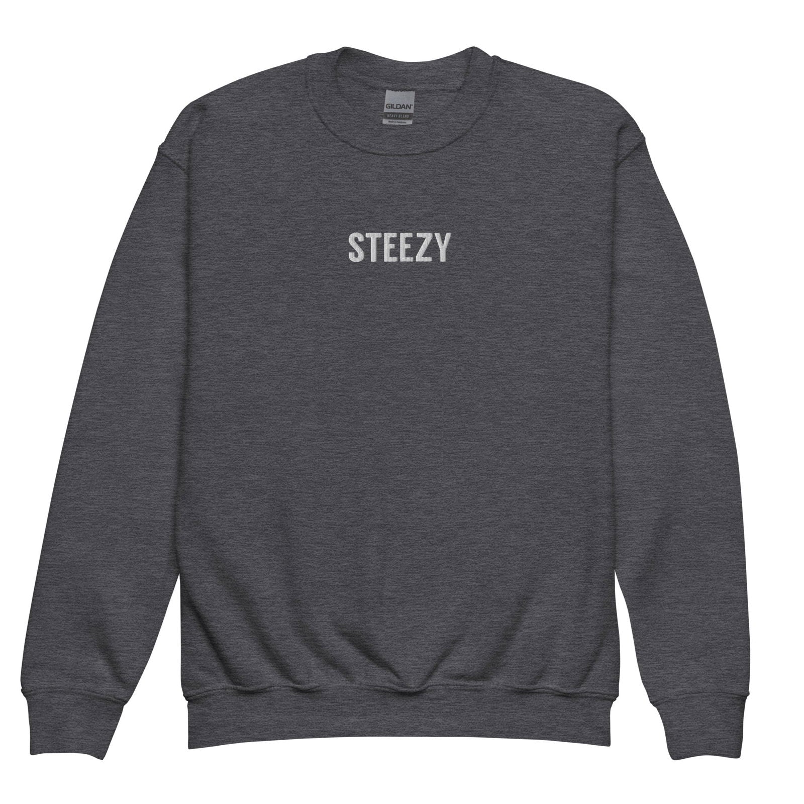 Steezy Text Center Embroidered Youth Sweatshirt - STEEZY Clothing