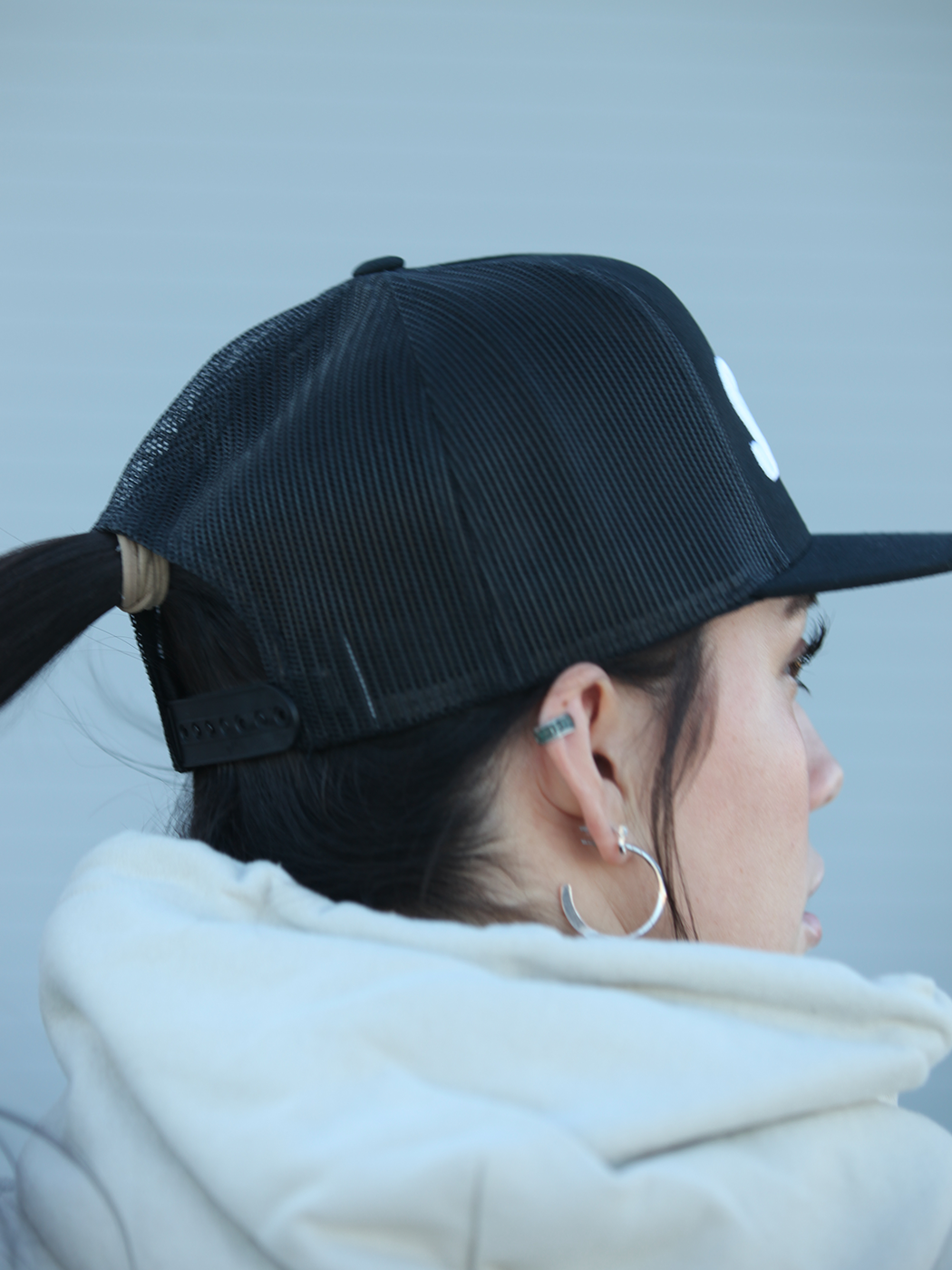 Straight Steezy Trucker Hat (White/Black) - STEEZY Clothing