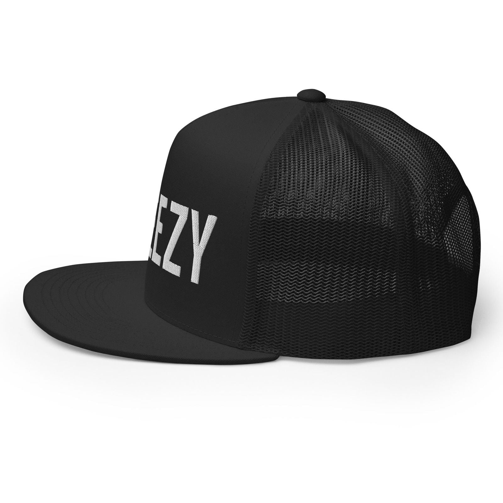 Straight Steezy Trucker Hat (White/Black) - STEEZY Clothing