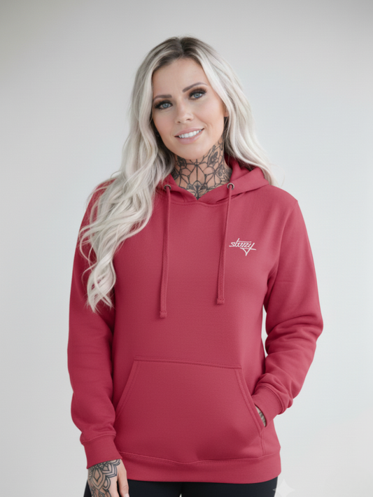 Maroon Steezy Script Left Chest Hoodie (XS/S)