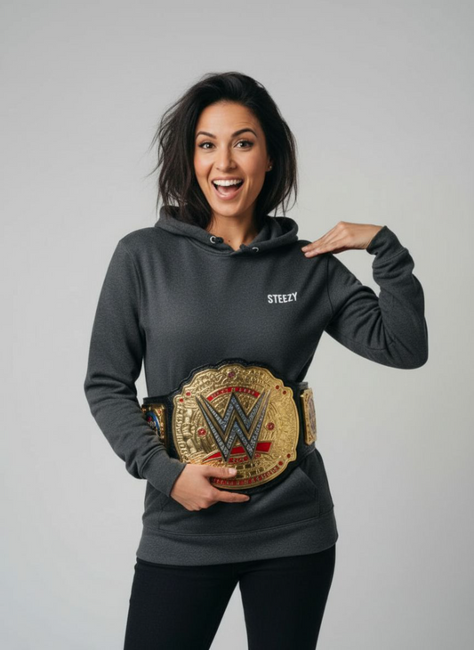 Heather Gray Steezy Text Left Chest Hoodie (S)