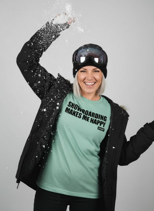 Snowboarding Makes Me Happy Tee