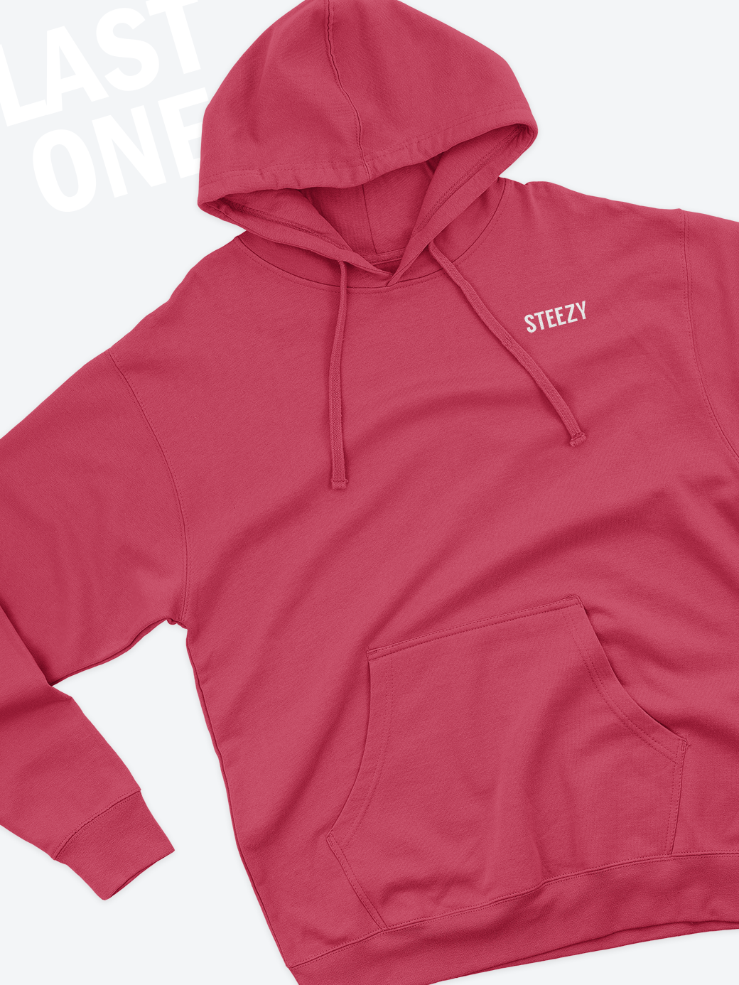 Maroon Steezy Text Left Chest Hoodie (S) - STEEZY Clothing