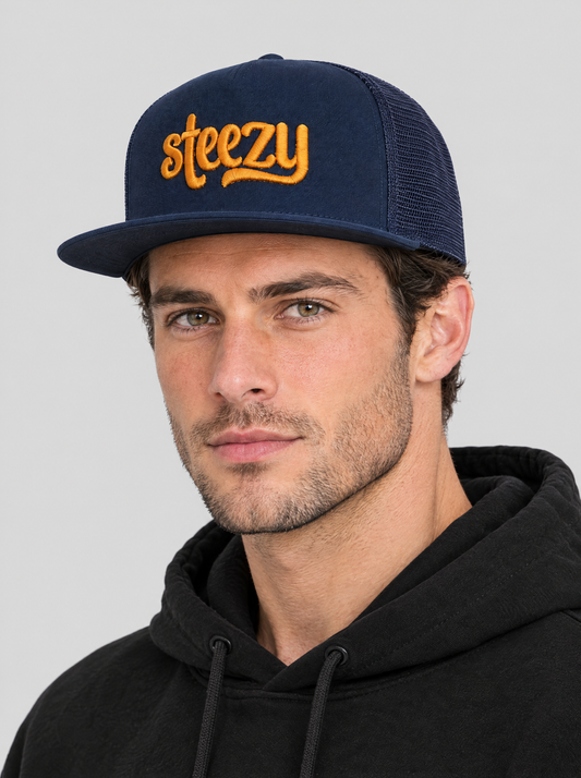 Steezy Groovy Trucker Hat (Gold/Navy)