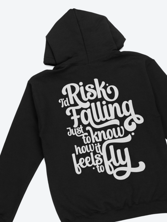 Risk Falling Hoodie (Black/White) - STEEZY Clothing