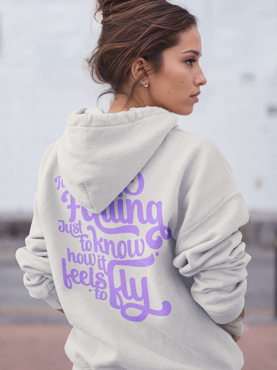 Risk Falling Hoodie (Sand/Purple) - STEEZY Clothing