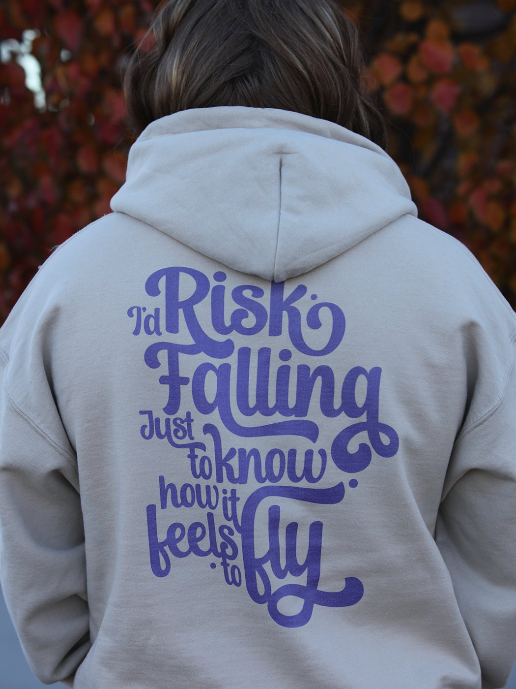 Risk Falling Hoodie (Sand/Purple) - STEEZY Clothing