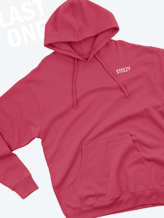 STEEZY - Maroon Steezy Text Left Chest Hoodie (S) - Clothing