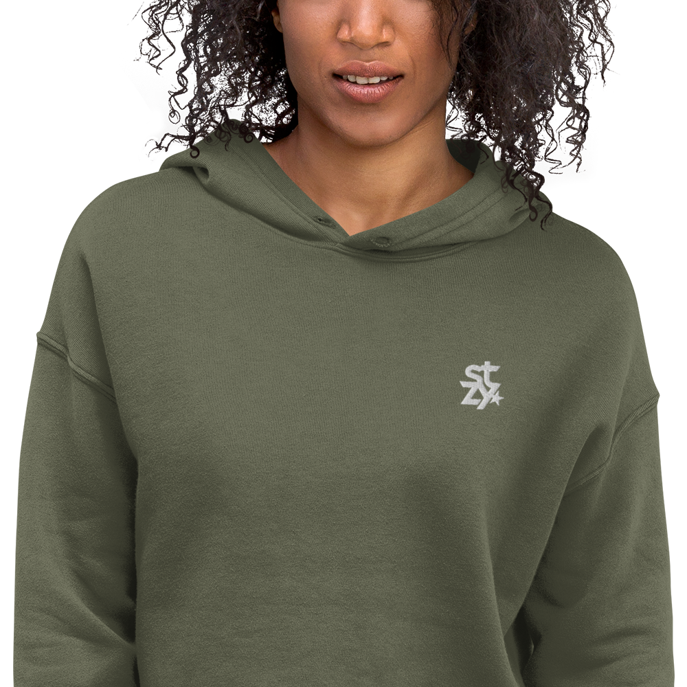 STZY Star Embroidered Crop Hoodie - STEEZY Clothing