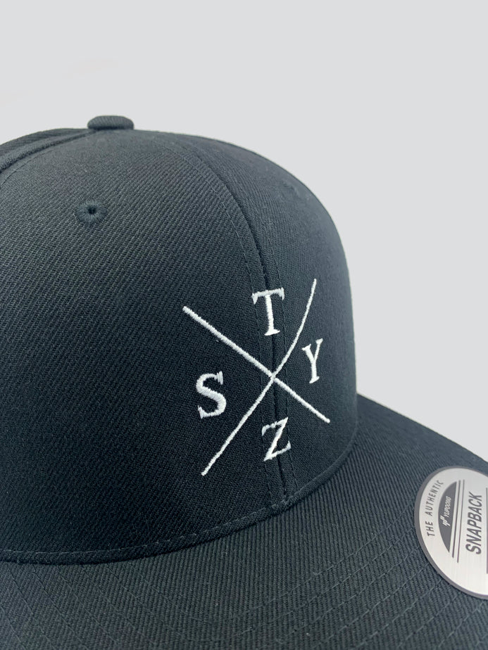 STZY X Snapback Hat (White/Black) - STEEZY Clothing