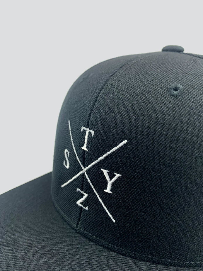 STZY X Snapback Hat (White/Black) - STEEZY Clothing