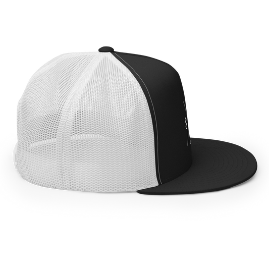 STZY X Trucker Hat (White/B&W) - STEEZY Clothing