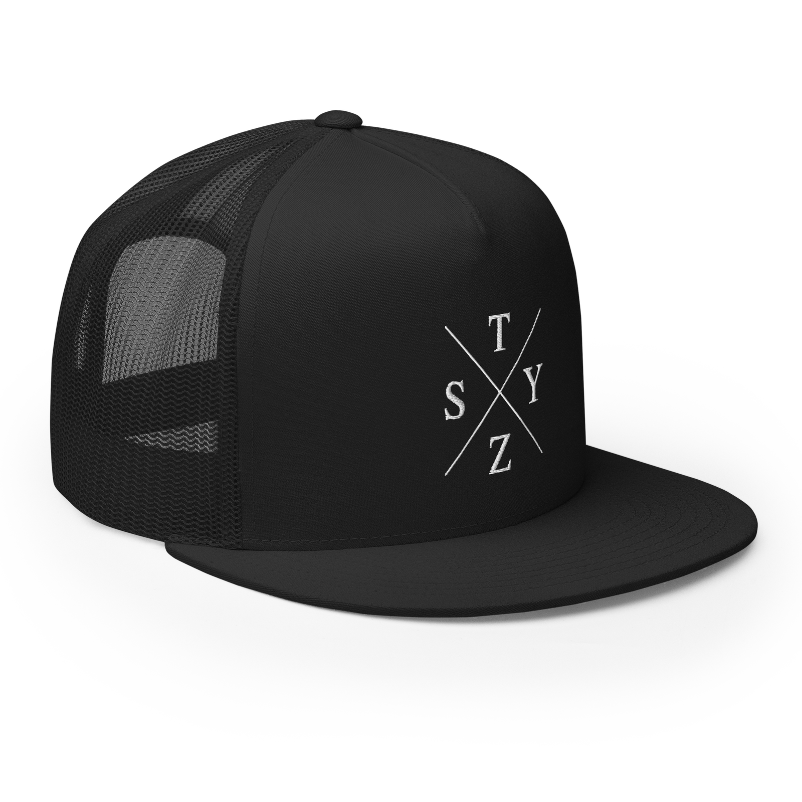 STZY X Trucker Hat (White/Black) - STEEZY Clothing