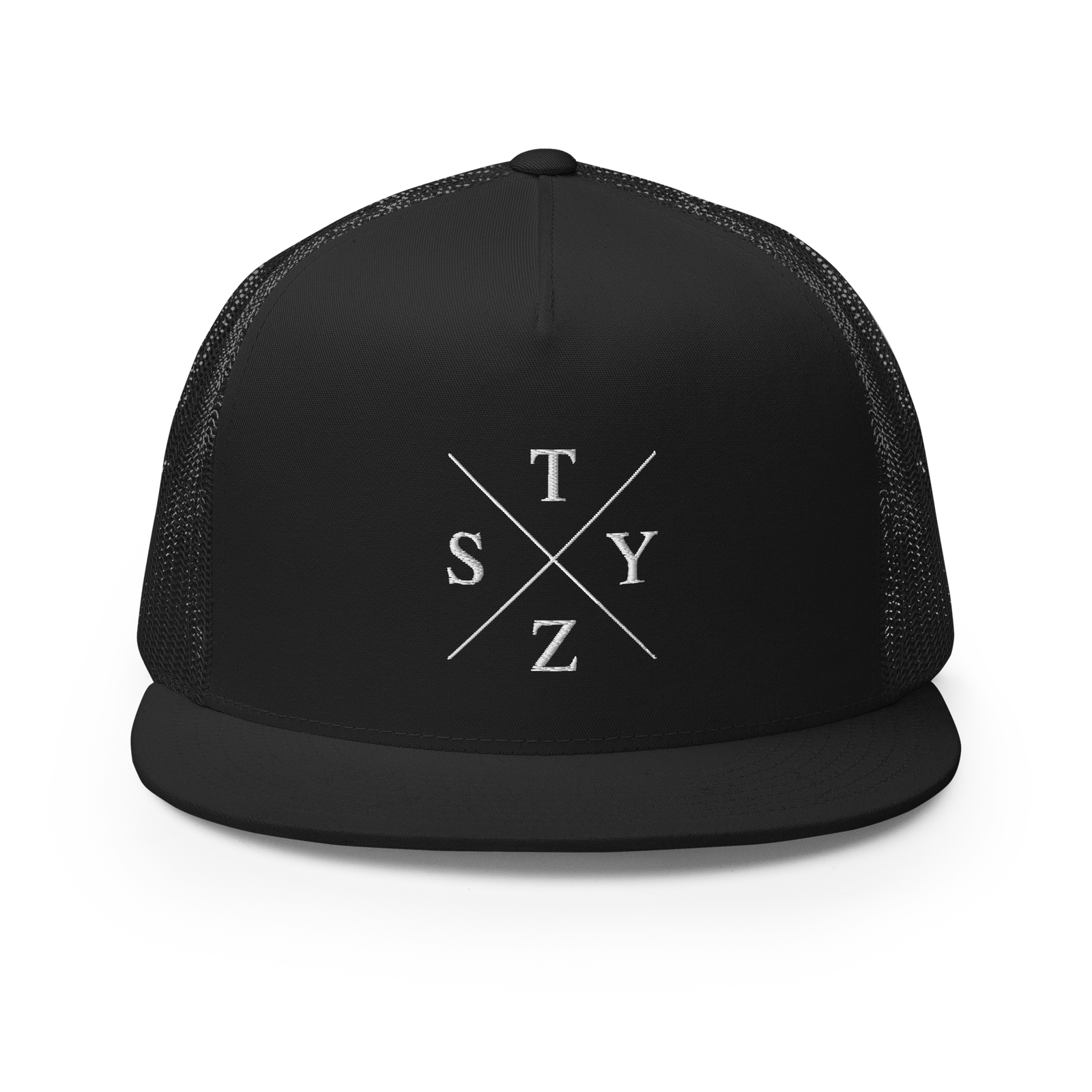 STZY X Trucker Hat (White/Black) - STEEZY Clothing