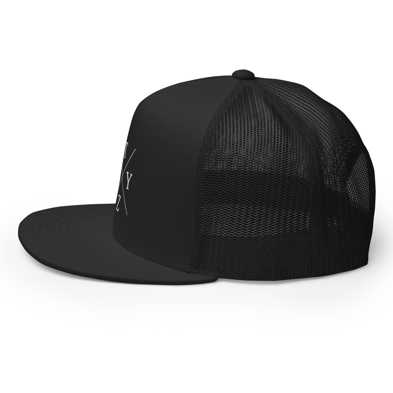 STZY X Trucker Hat (White/Black) - STEEZY Clothing