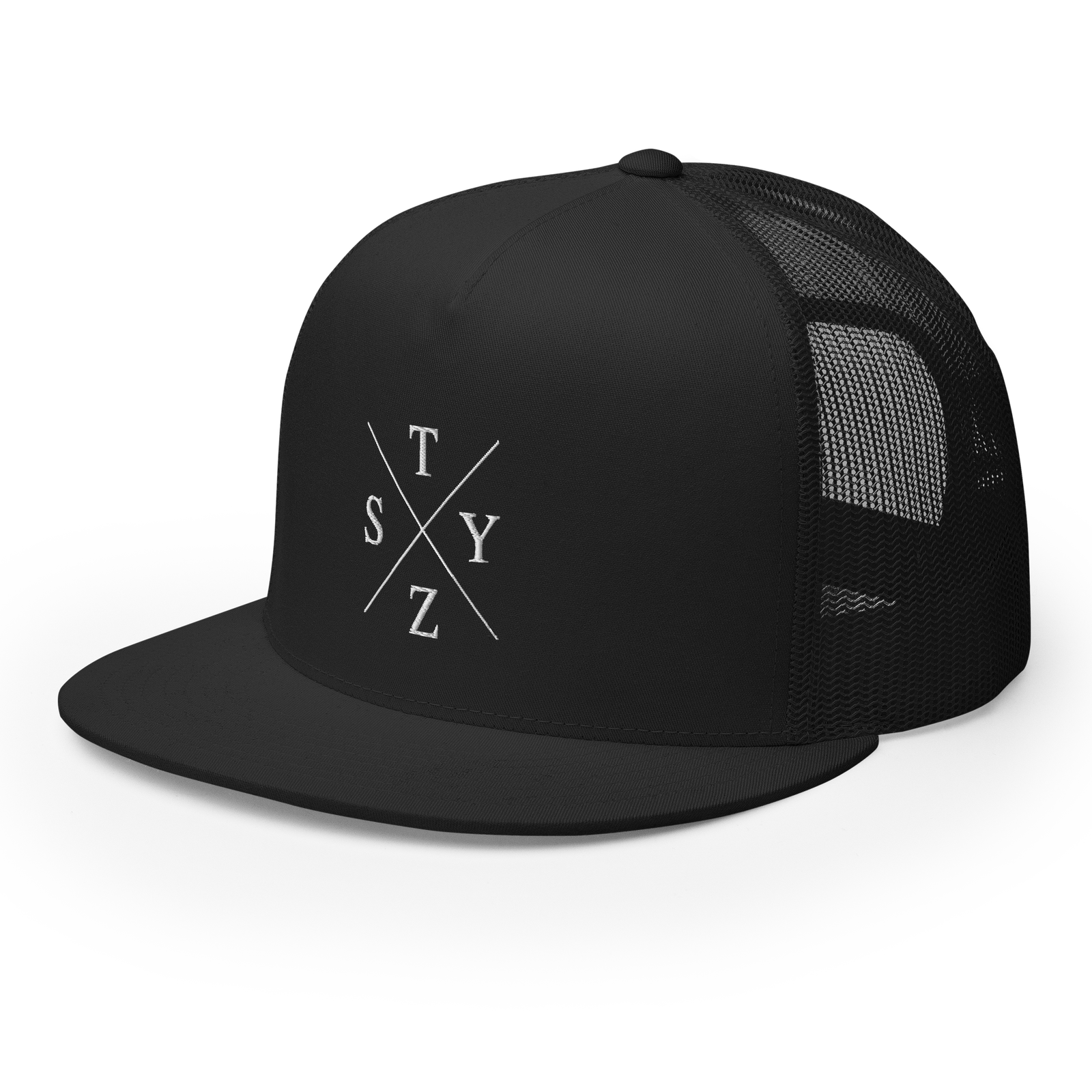 STZY X Trucker Hat (White/Black) - STEEZY Clothing