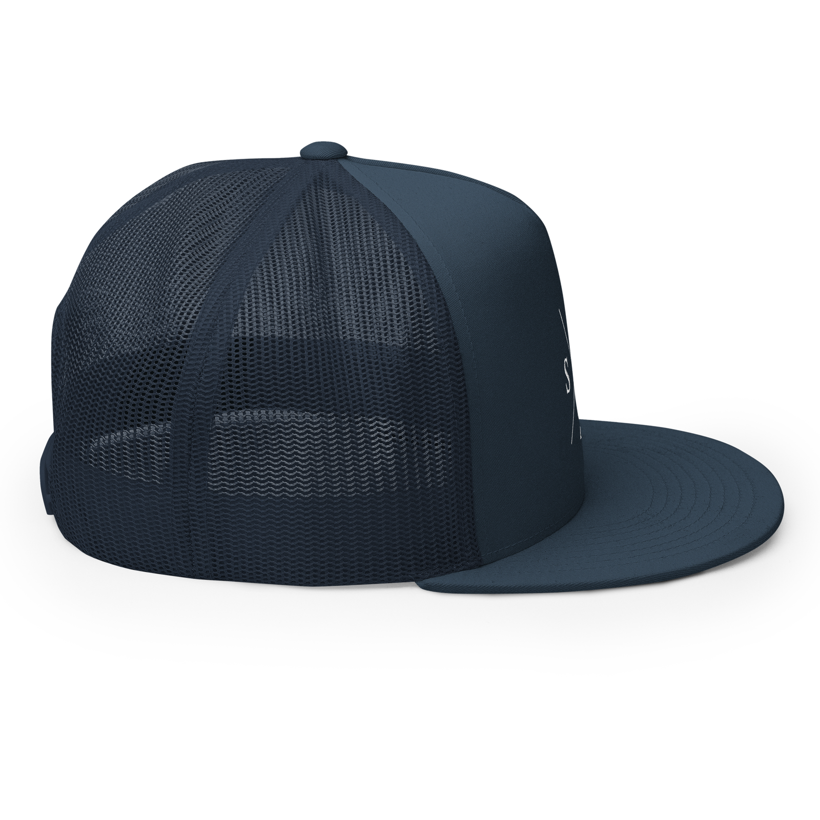 STZY X Trucker Hat (White/Navy) - STEEZY Clothing