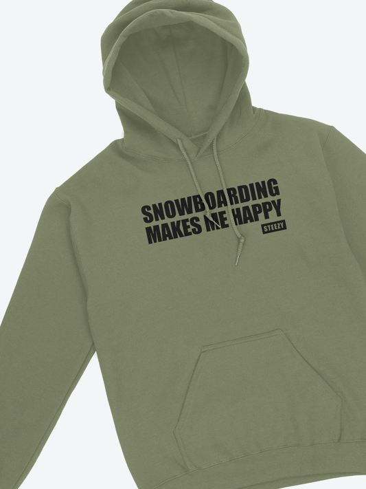 Snowboarding Makes Me Happy Hoodie (Black)