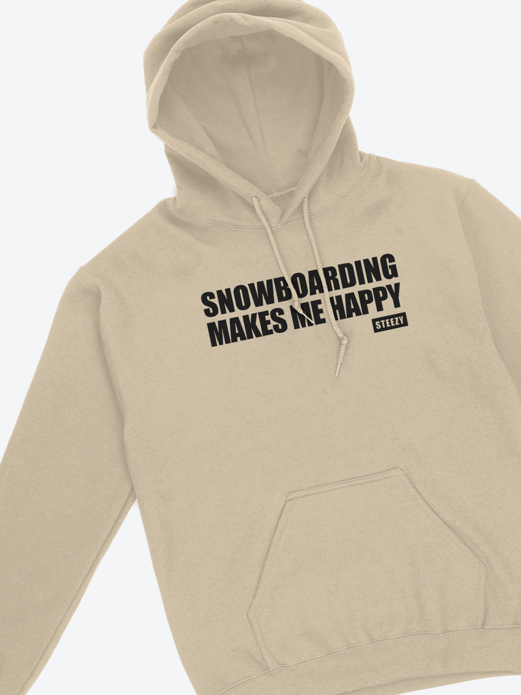 Snowboarding Makes Me Happy Hoodie (Black) - STEEZY Clothing