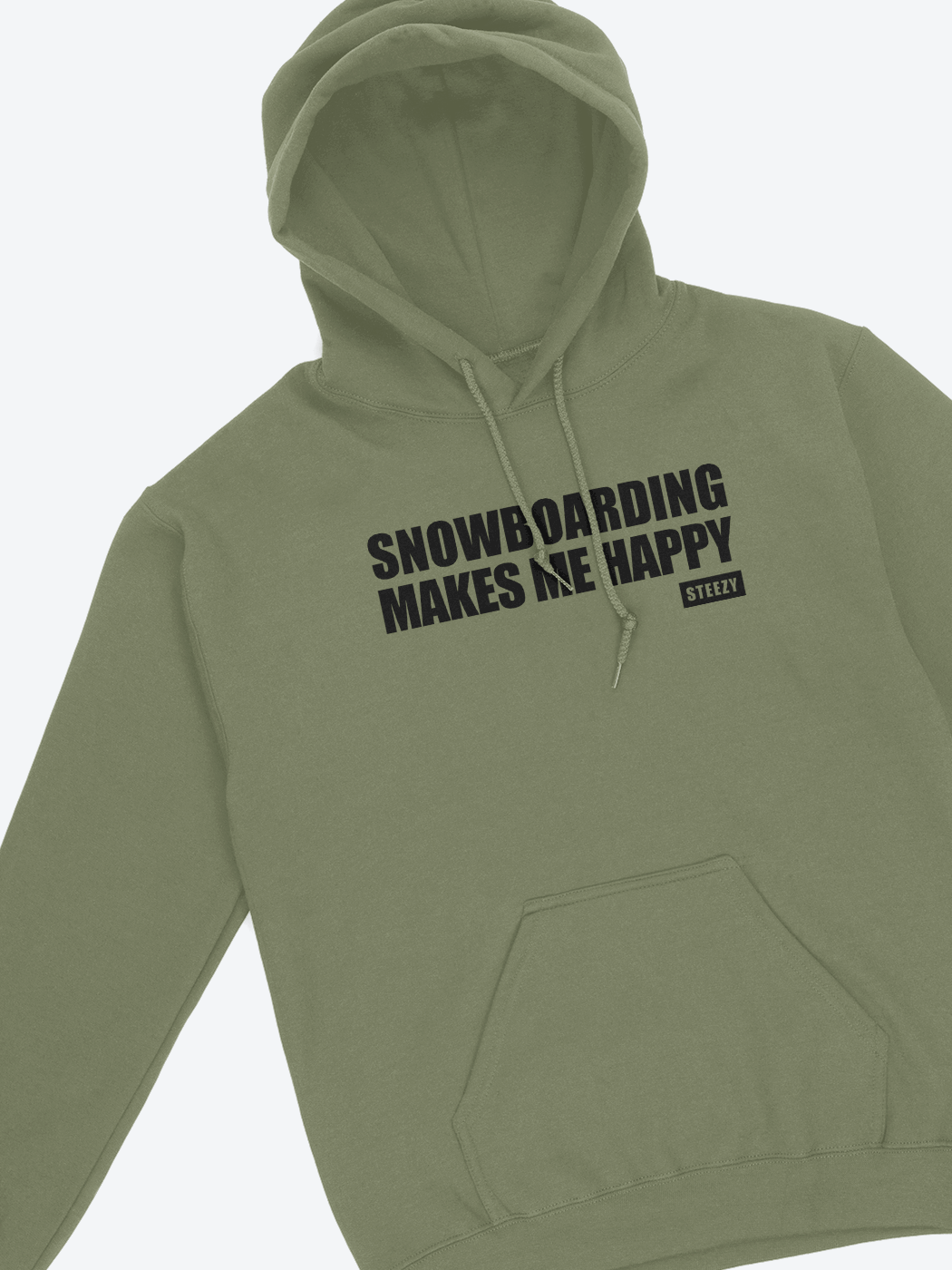 Snowboarding Makes Me Happy Hoodie (Black) - STEEZY Clothing