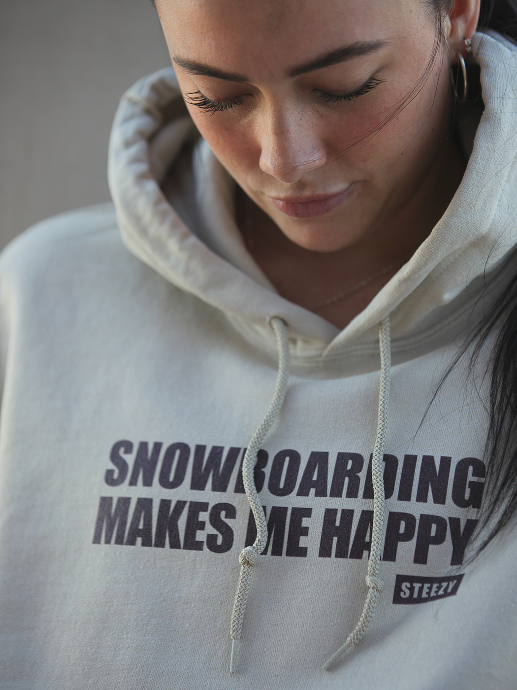 Snowboarding Makes Me Happy Hoodie (Black) - STEEZY Clothing