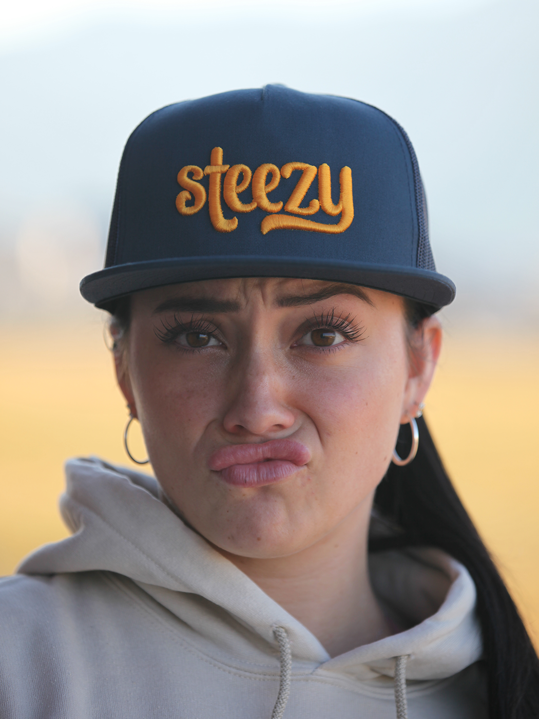 Steezy Groovy Trucker Hat (Gold/Navy) - STEEZY Clothing