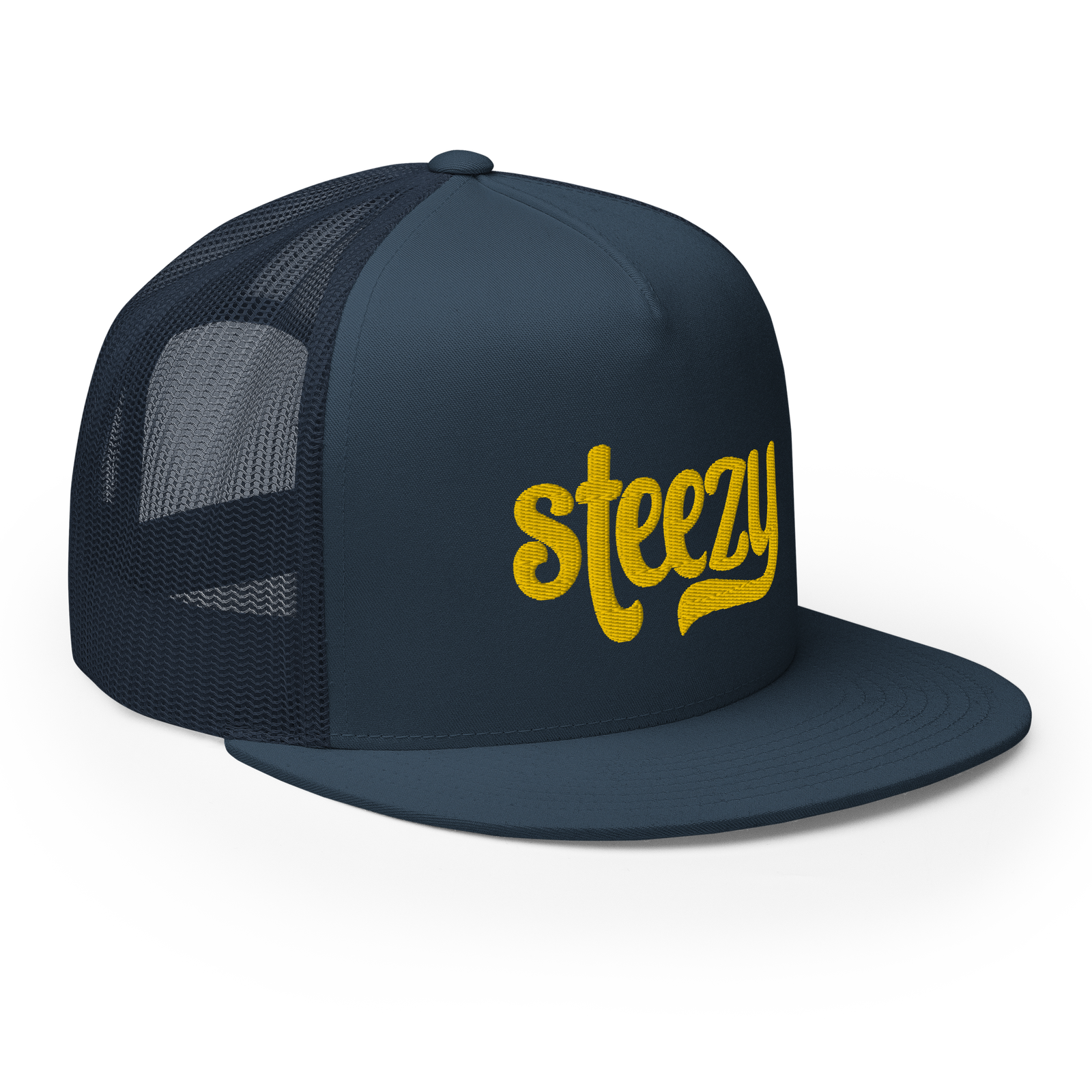 Steezy Groovy Trucker Hat (Gold/Navy) - STEEZY Clothing