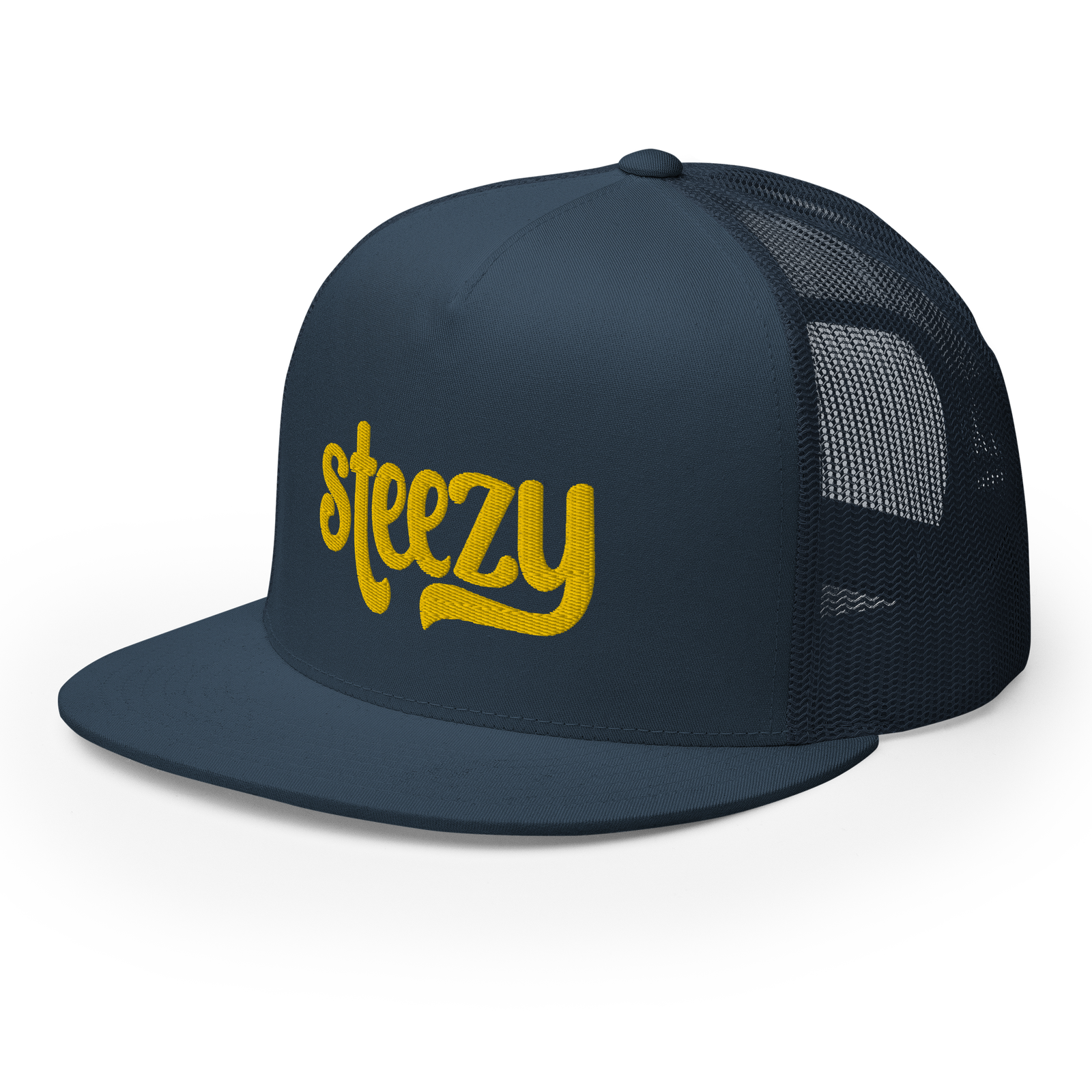 Steezy Groovy Trucker Hat (Gold/Navy) - STEEZY Clothing