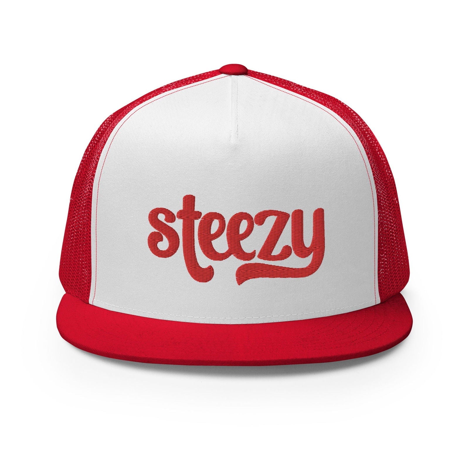 Steezy Groovy Trucker Hat (Red/R&W) - STEEZY Clothing