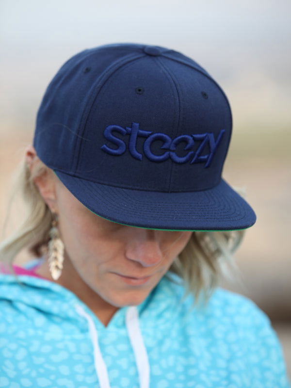 Steezy Logo Snapback Hat (Navy/Navy) - STEEZY Clothing