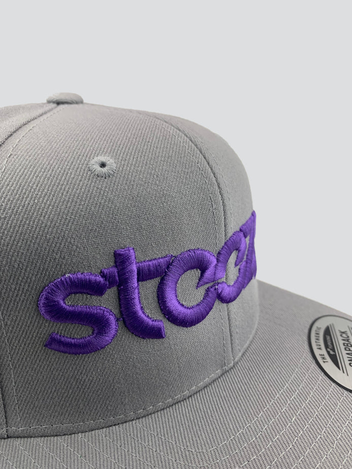 Steezy Logo Snapback Hat (Purple/Gray) - STEEZY Clothing