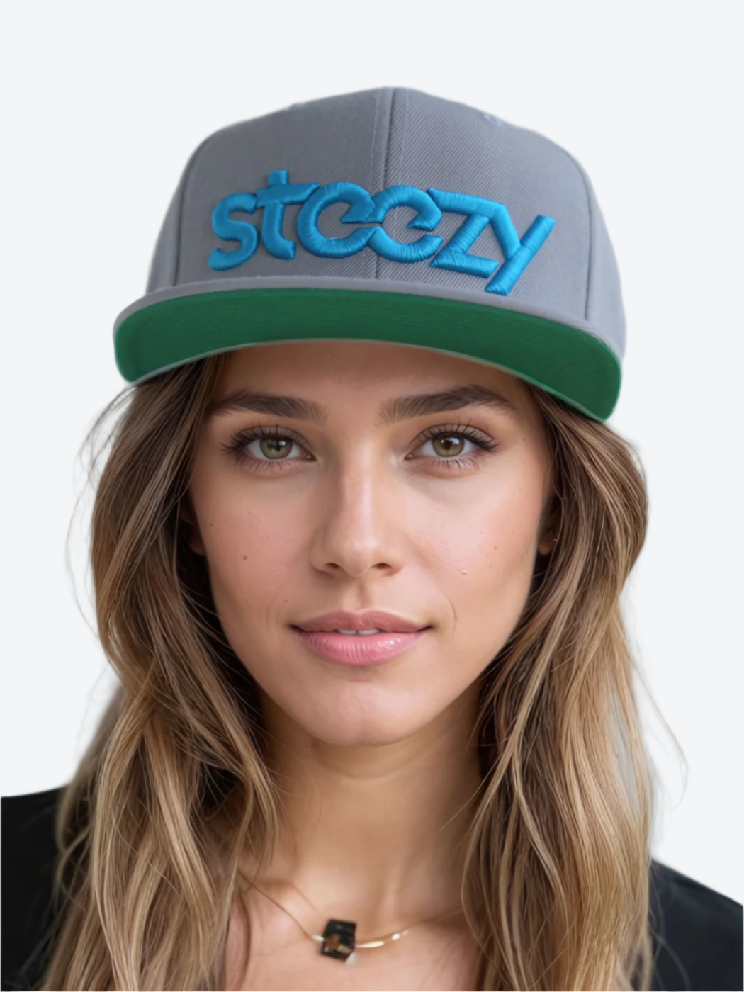 Steezy Logo Snapback Hat (Teal/Gray) - STEEZY Clothing