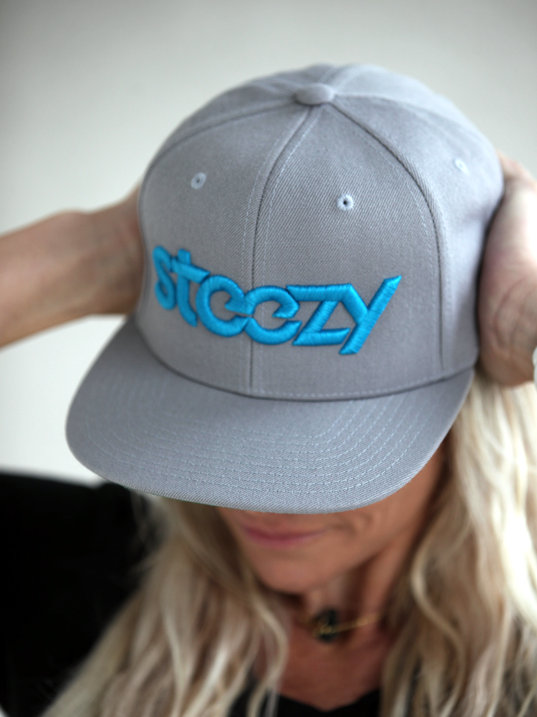 Steezy Logo Snapback Hat (Teal/Gray) - STEEZY Clothing