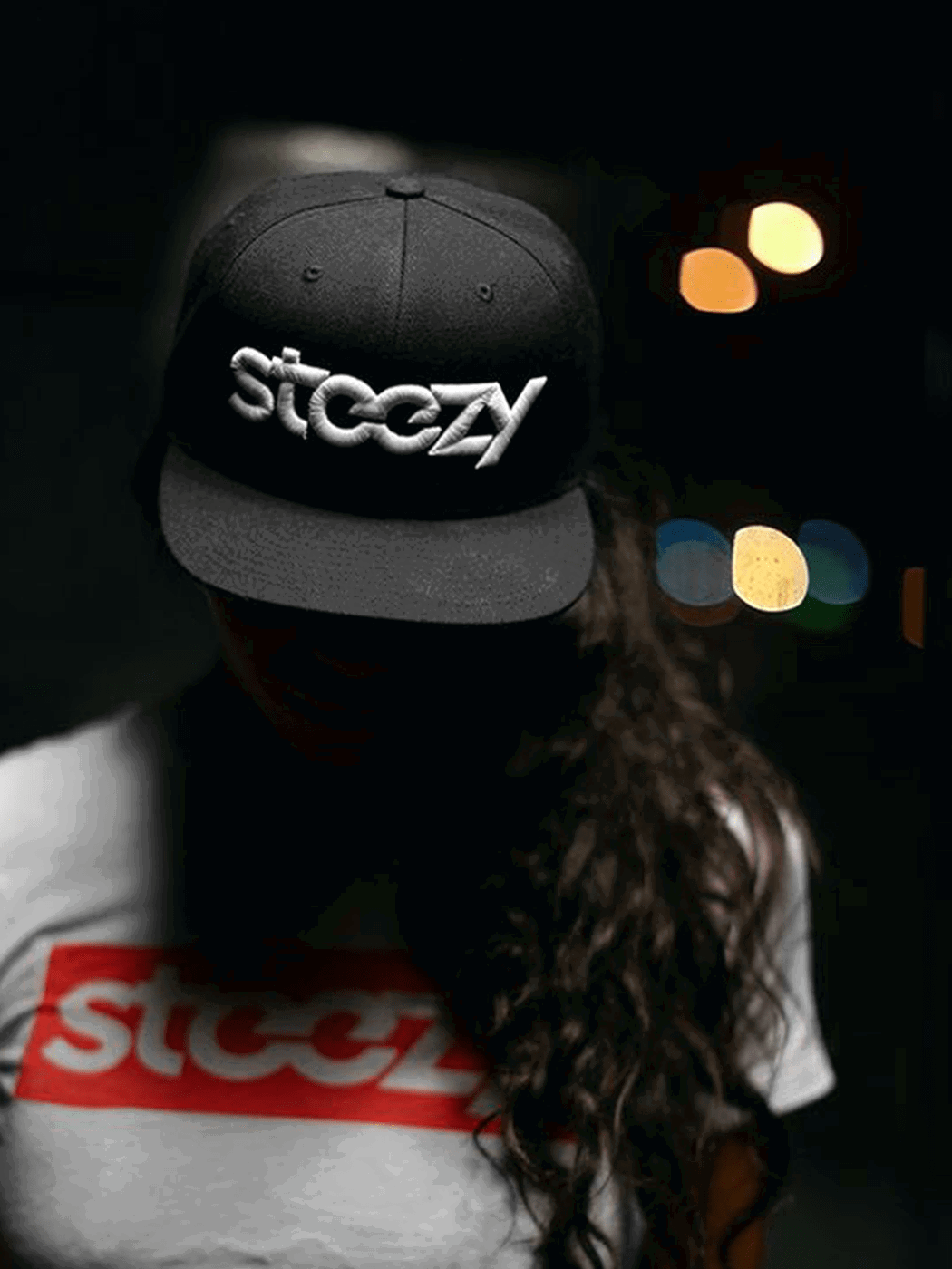 Steezy Logo Snapback Hat (White/Black) - STEEZY Clothing