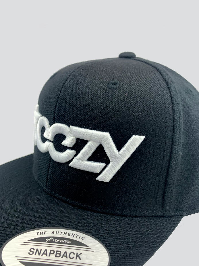 Steezy Logo Snapback Hat (White/Black) - STEEZY Clothing