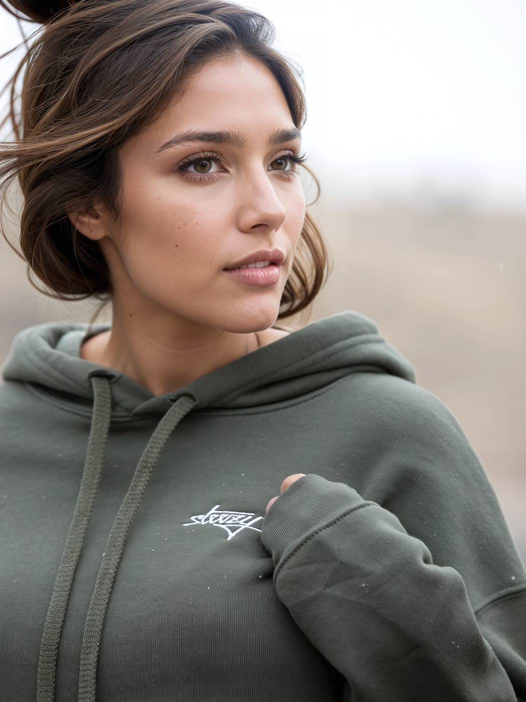 Steezy Script Embroidered Crop Hoodie - STEEZY Clothing