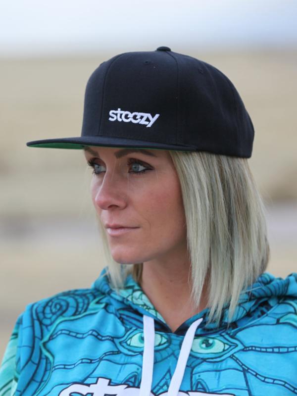 Steezy Small Logo Snapback Hat (White/Black) - STEEZY Clothing