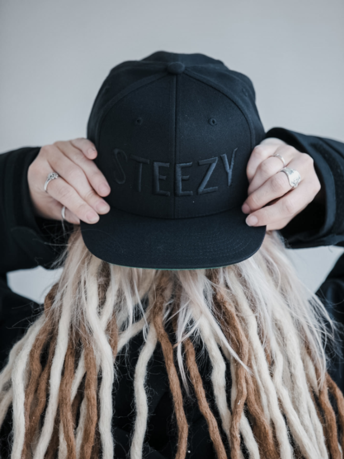 Straight Steezy Snapback Hat (Black/Black) - STEEZY Clothing